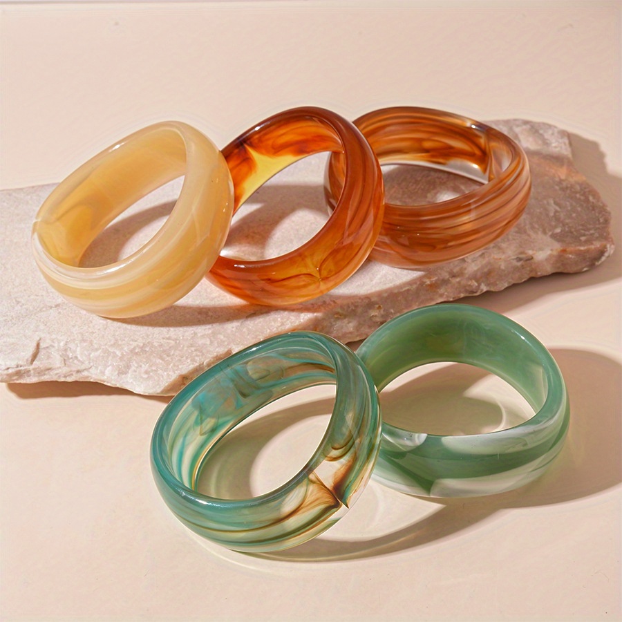 Irregular Resin Gradient Wave Bracelet for Women